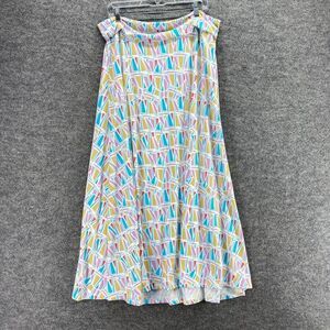 LulaRoe Skirt Women XL Blue Geometric Maxi Long High Rise Pull On Casual Stretch